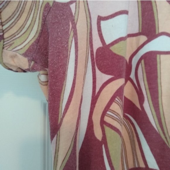 A.N.A Pink and Mauve Swirl Print Swing Short Sleeve Shirt Size 1X - Picture 8 of 8